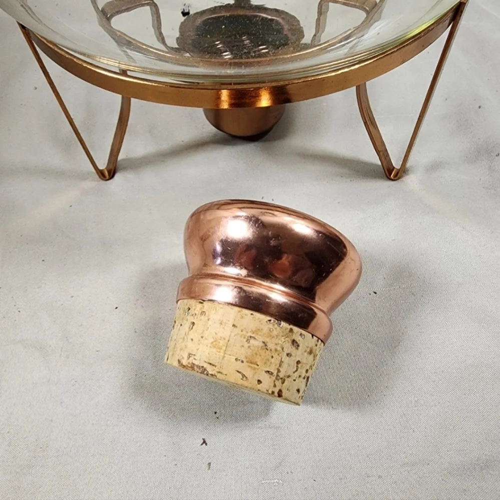 Antique Inland Copper/Glass Coffee Carafe Warmer Mid Century New In Box